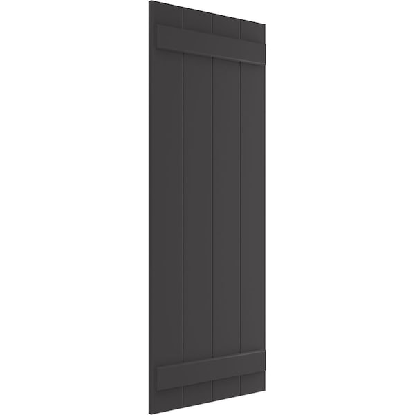 True Fit PVC, Four Board Joined Board-n-Batten Shutters, Shadow Mountain, 21 1/2W X 79H